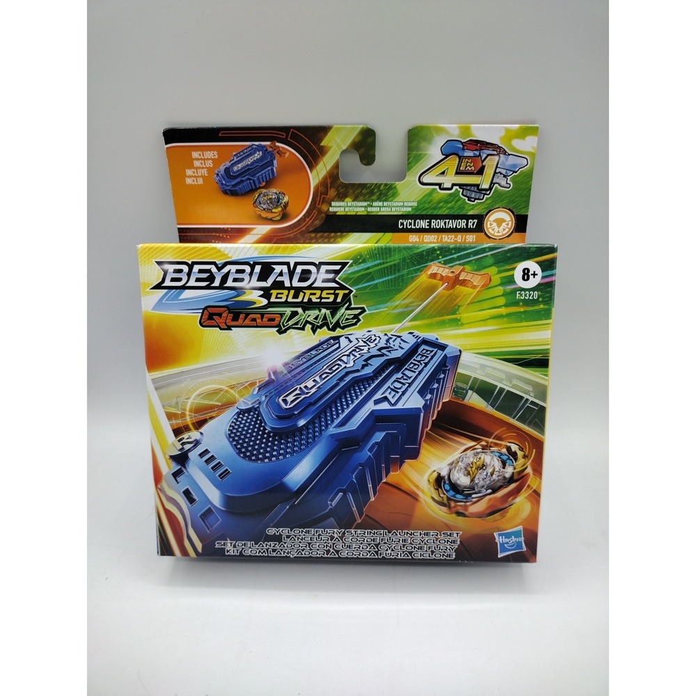 Hasbro Beyblade Burst Quad Drive Cyclone Roktavor R7 Cyclone Fury String Launch